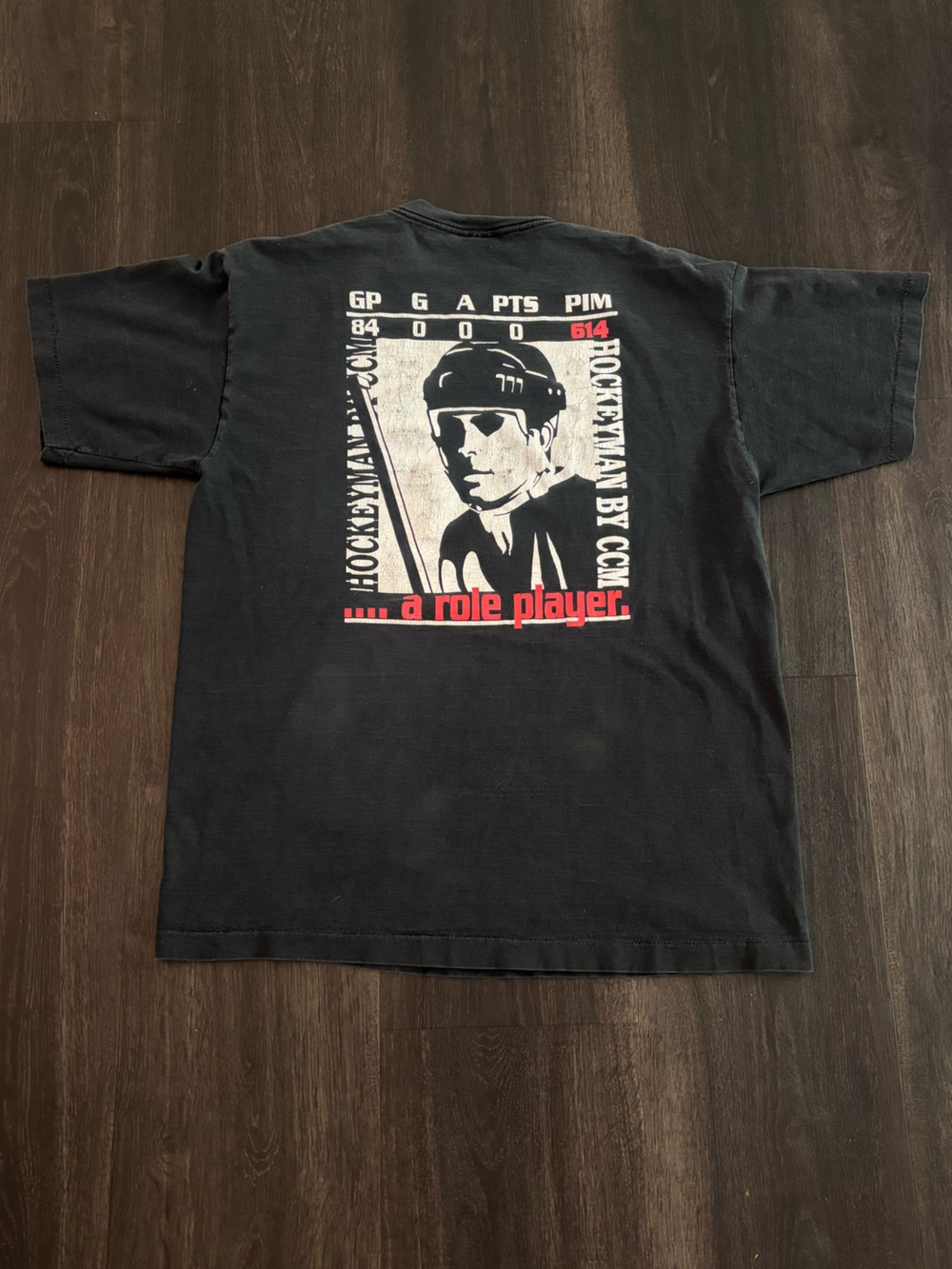Vintage CCM Hockey Man…A Role Player Black Tshirt Size XL
